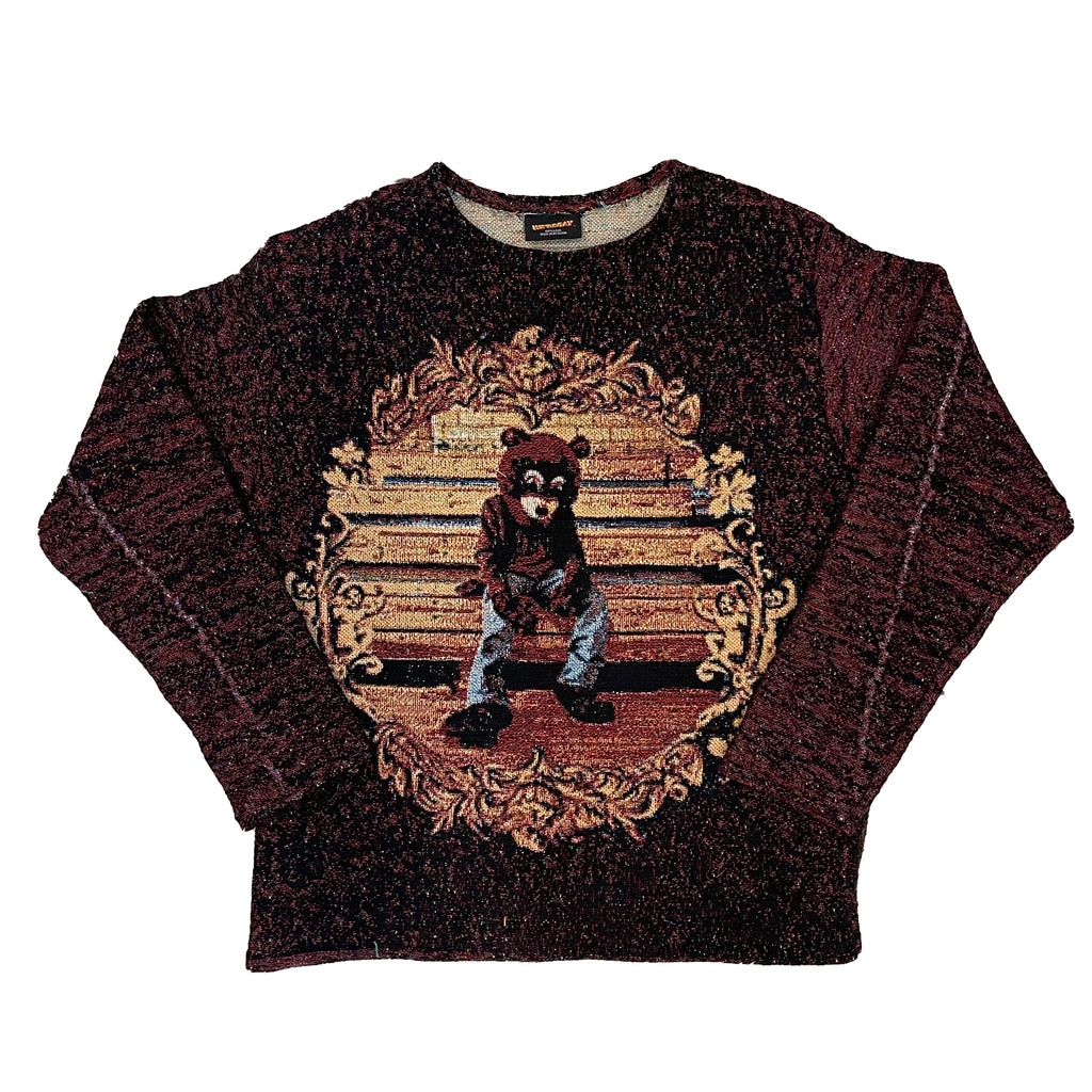 YE DROPOUT WOVEN TAPESTRY SWEATER