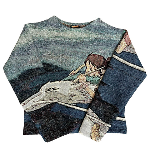 SPIRITED AWAY WOVEN TAPESTRY SWEATER